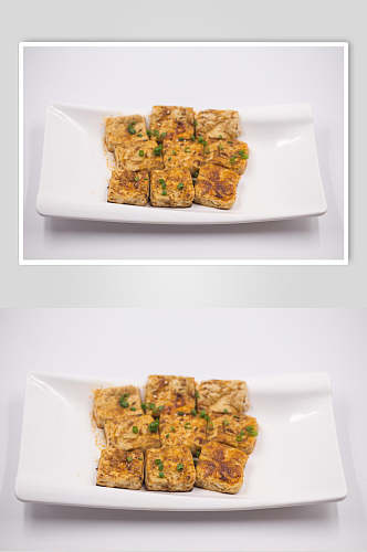 香煎豆腐美食摄影图