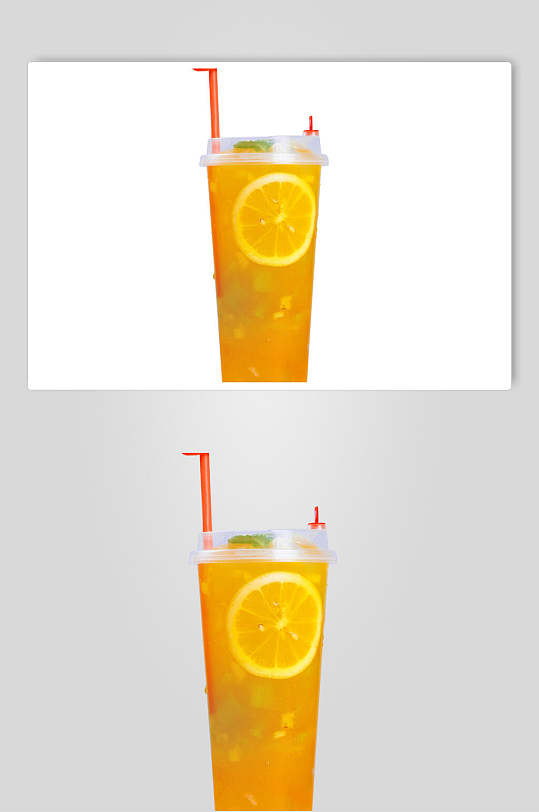 x柠檬柚子菠萝水果茶夏日摄影图