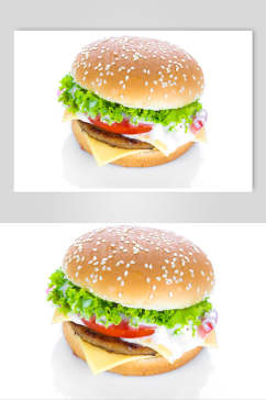 双层芝士牛肉汉堡高清图片