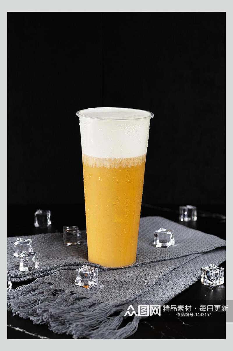 简约芒果奶盖美食摄影图素材