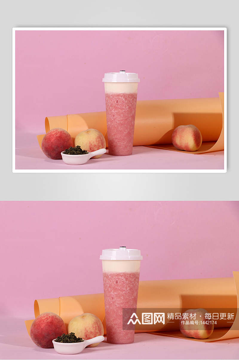 x芝士桃桃果汁饮料摄影图素材