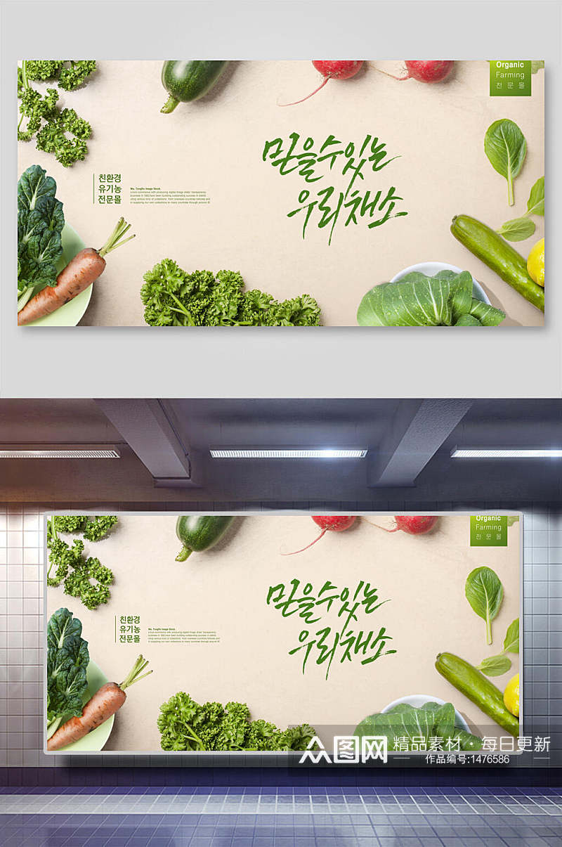 绿色健康果蔬创意海报素材