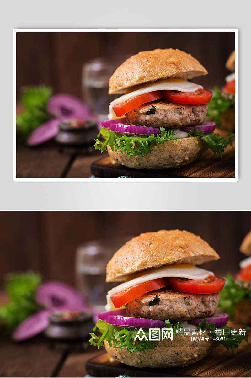 素肉汉堡高清图片素材