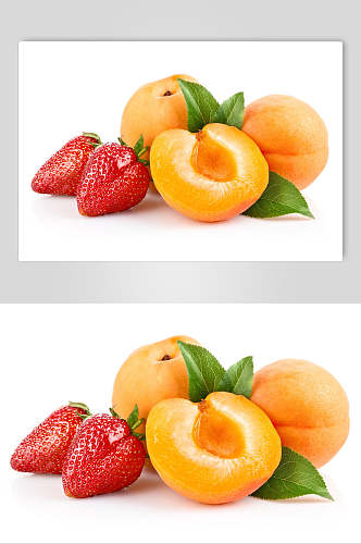 生鲜水果草莓黄杏摄影图