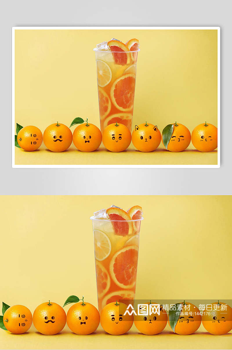 x浅笑前程果汁饮料橙汁摄影图素材