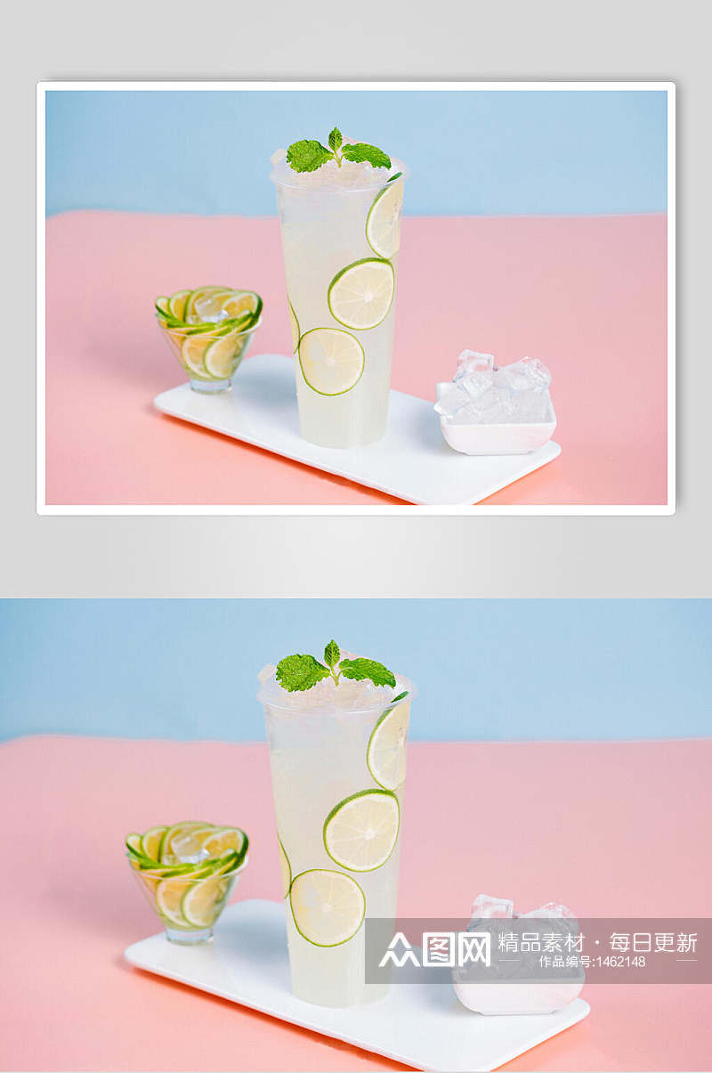 x冰柠檬水夏日饮品摄影图素材
