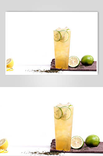 金桔柠檬红茶饮品摄影图