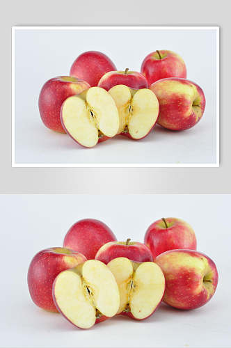 生鲜红富士高清苹果摄影图片