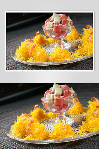HQ川特金丝虾球美食美味摄影图