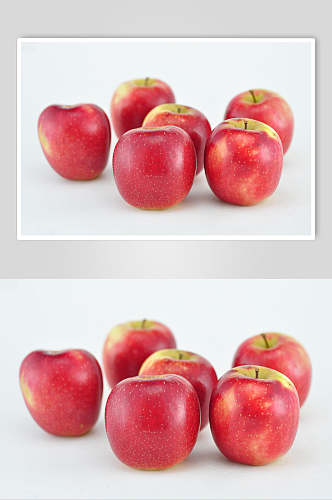 生鲜红富士苹果摄影图片