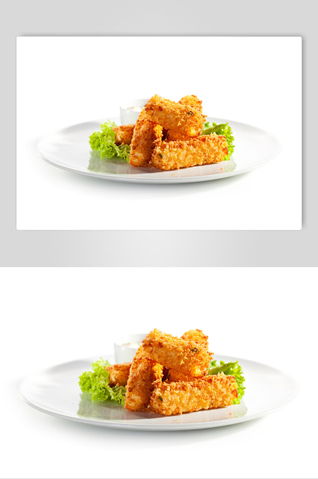 香酥炸鸡排摆盘美食摄影图素材