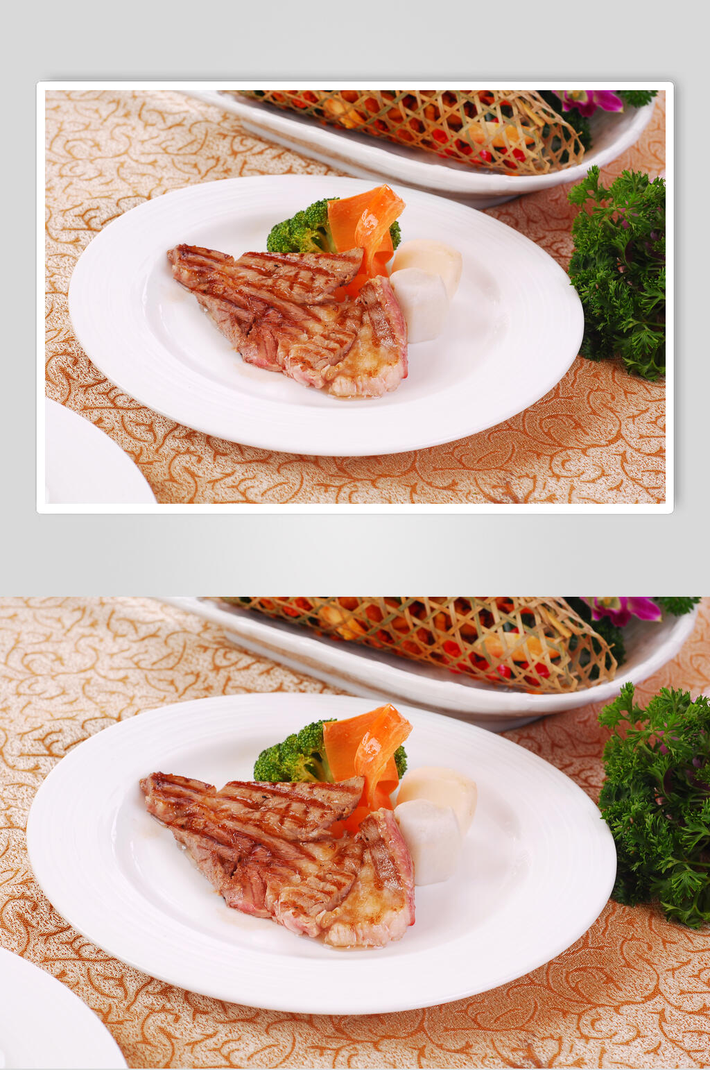 西餐碳烤澳洲A级肉眼牛排图片素材