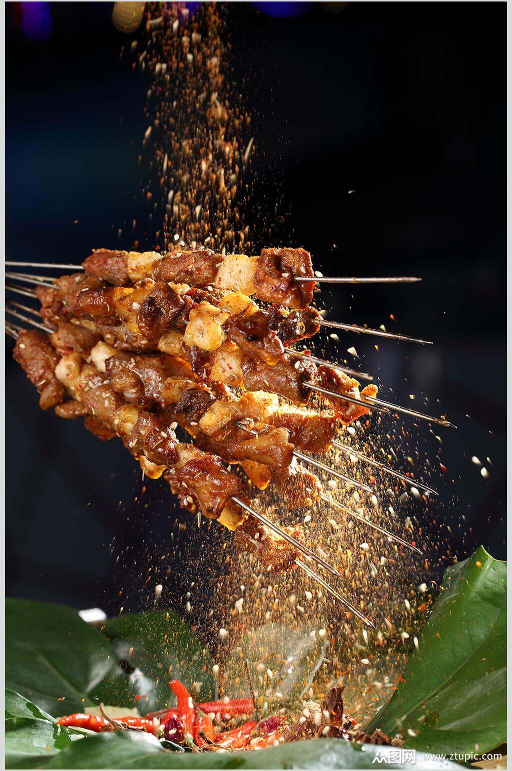 满式羊肉小串高清图片素材