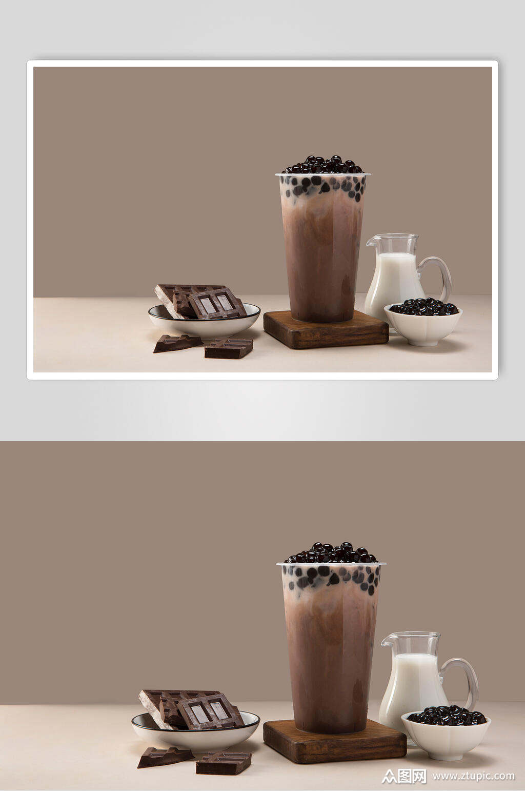 巧克力珍珠奶茶高清图片