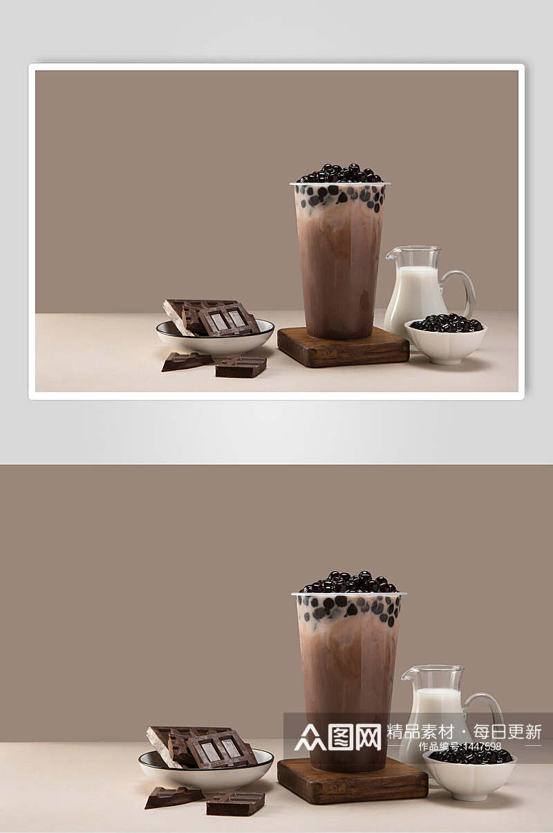 巧克力珍珠奶茶高清图片素材