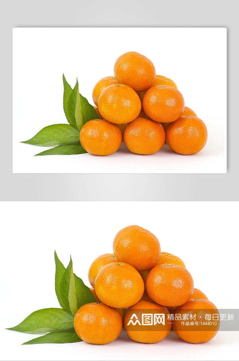 纯白背景美食橘子水果摄影图素材