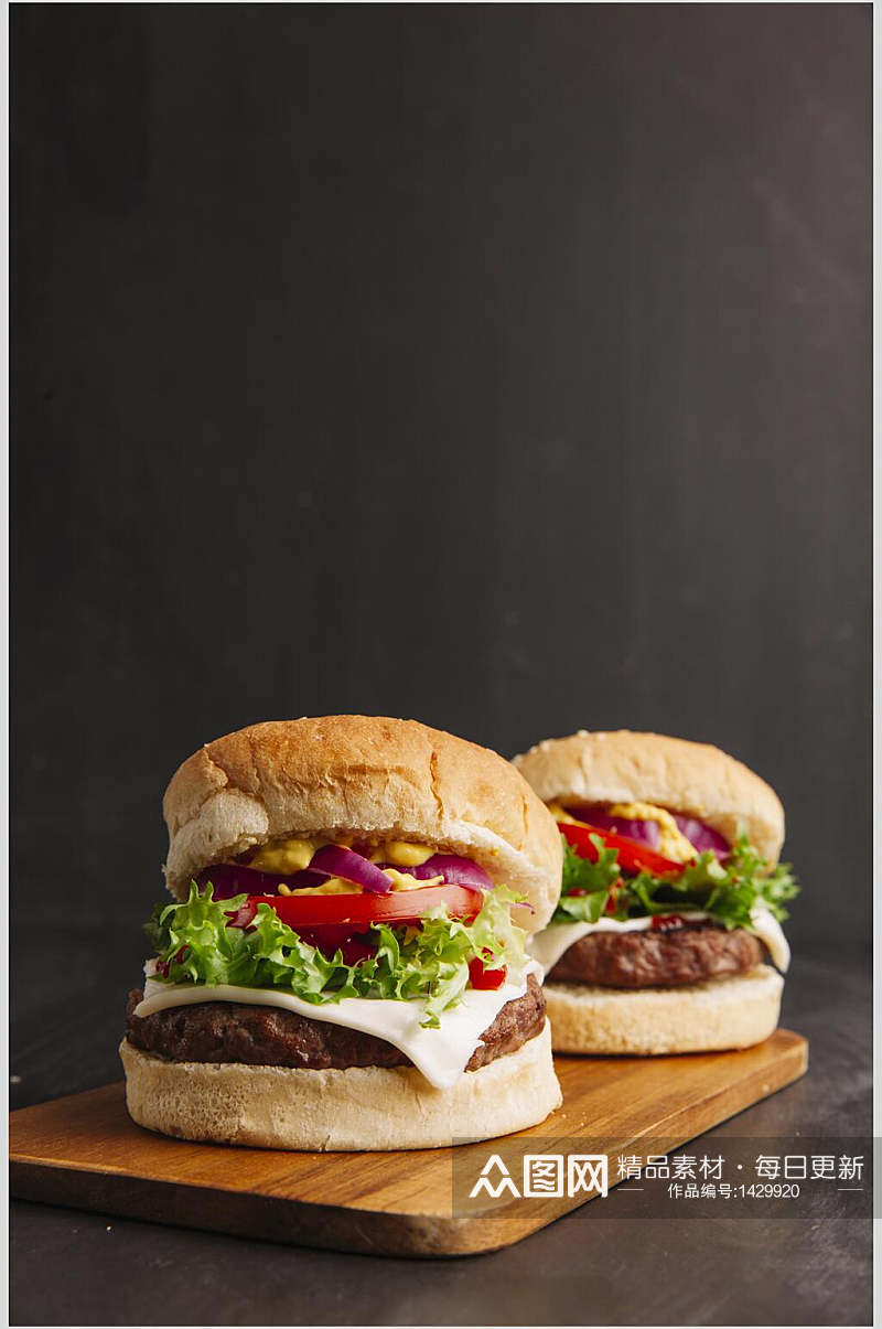 双份汉堡套餐高清图片素材