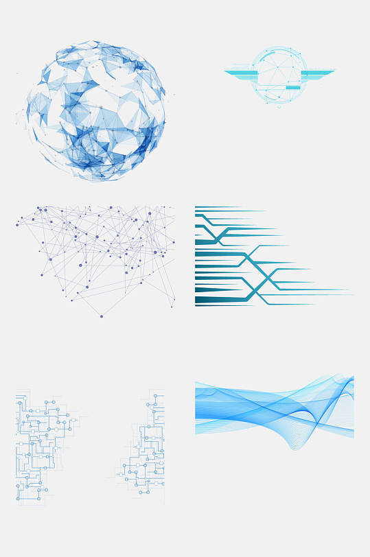 蓝色科技底纹免抠元素素材