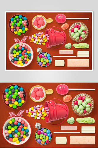 彩色糖果元素摄影图