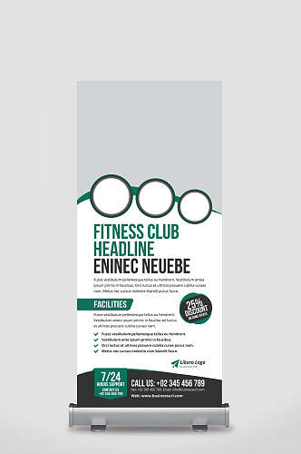 展板健身俱乐部宣传清新英文版海报