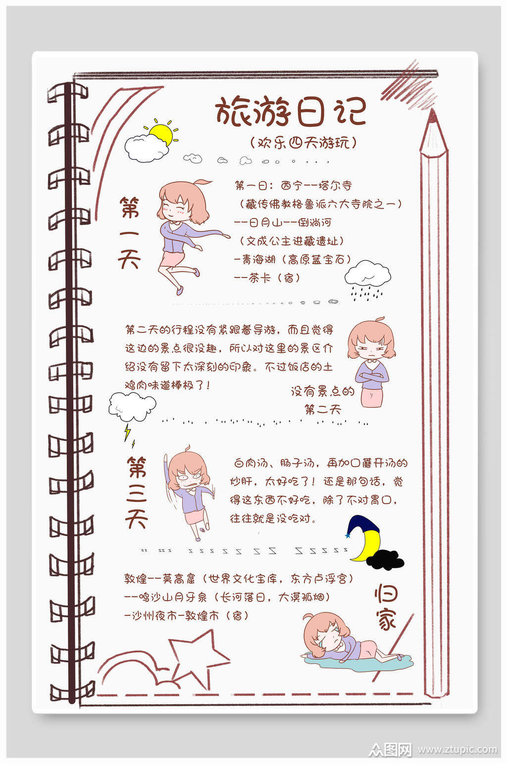 旅游日记旅游手账海报设计