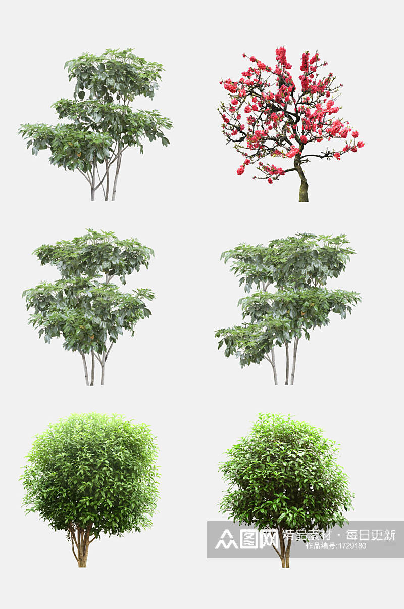 绿色植物景观树木免抠元素素材