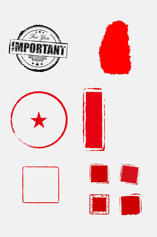 中国风印章效果免抠元素