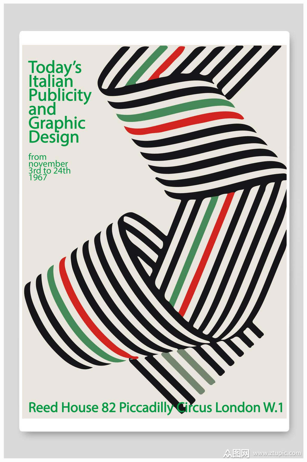 竖条围巾简约创意海报