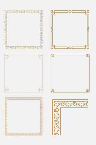 复古金色纹路边框免抠元素