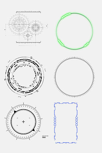 圆形科技科幻免抠背景素材