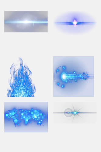 蓝色特效光效免抠元素素材