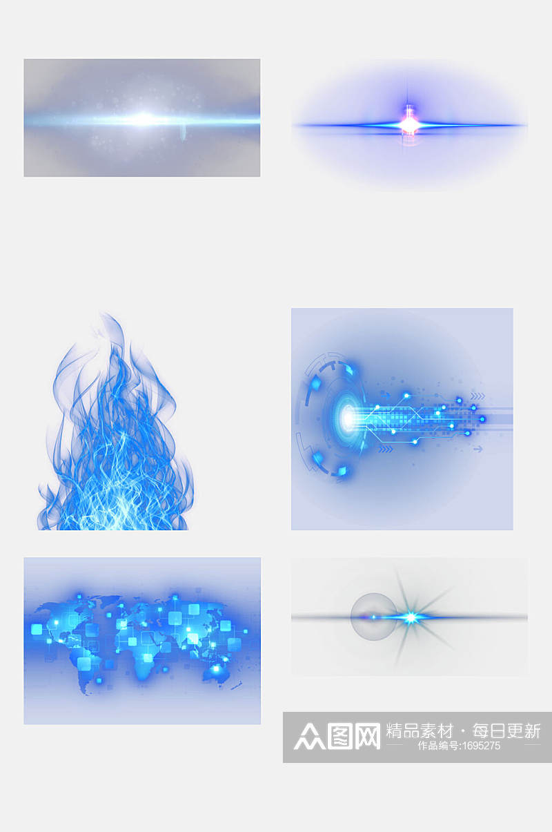 蓝色特效光效免抠元素素材素材