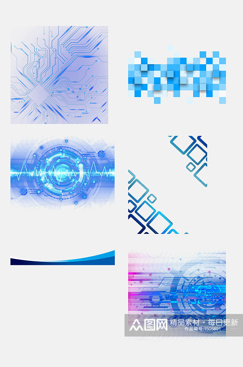 蓝色几何科技背景元素素材素材