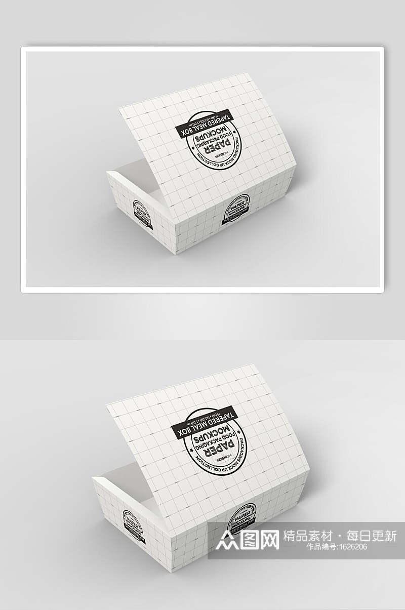 纸质格子包装盒样机效果图素材