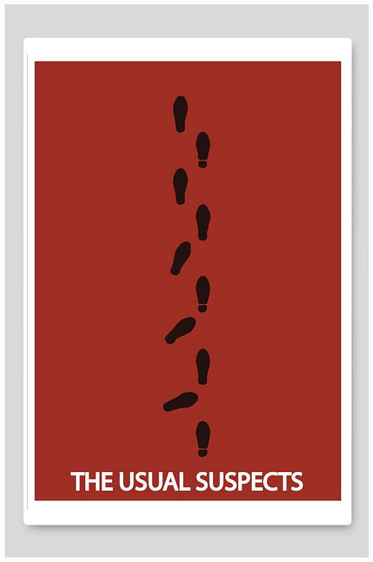 红色脚印简约创意海报