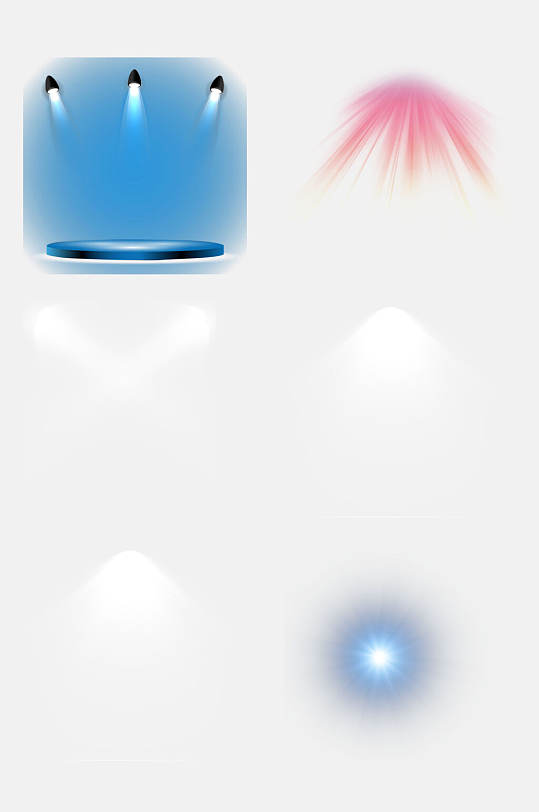 蓝白色闪光灯光效特效免抠元素素材
