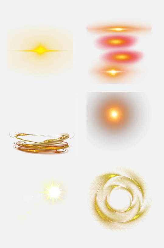 黄色星光光效特效免抠元素素材