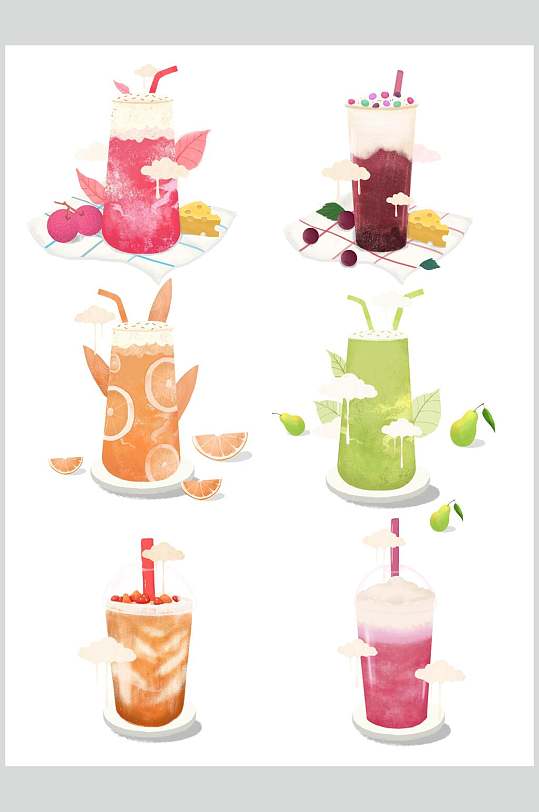 手绘奶茶元素-手绘奶茶元素图片-手绘奶茶元素素材下载-众图网