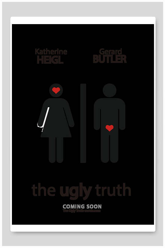 情人节黑色简约创意海报