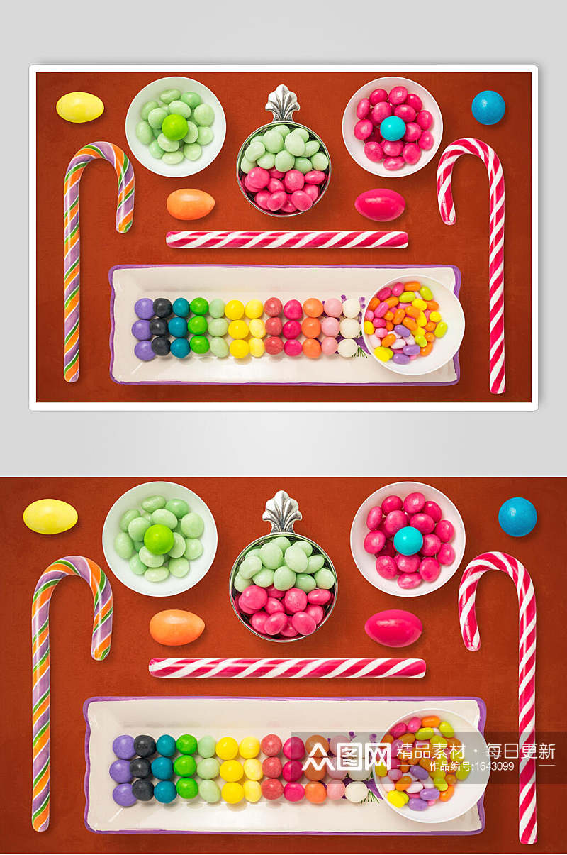 彩色散装圣诞糖果元素摄影图素材