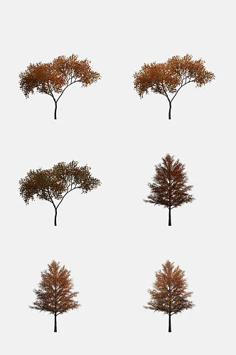 高清植物手绘画茂盛树木免抠元素素材