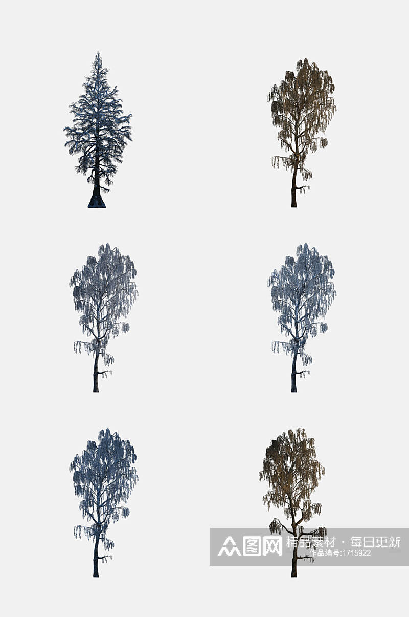 高清植物手绘画树免抠元素素材素材