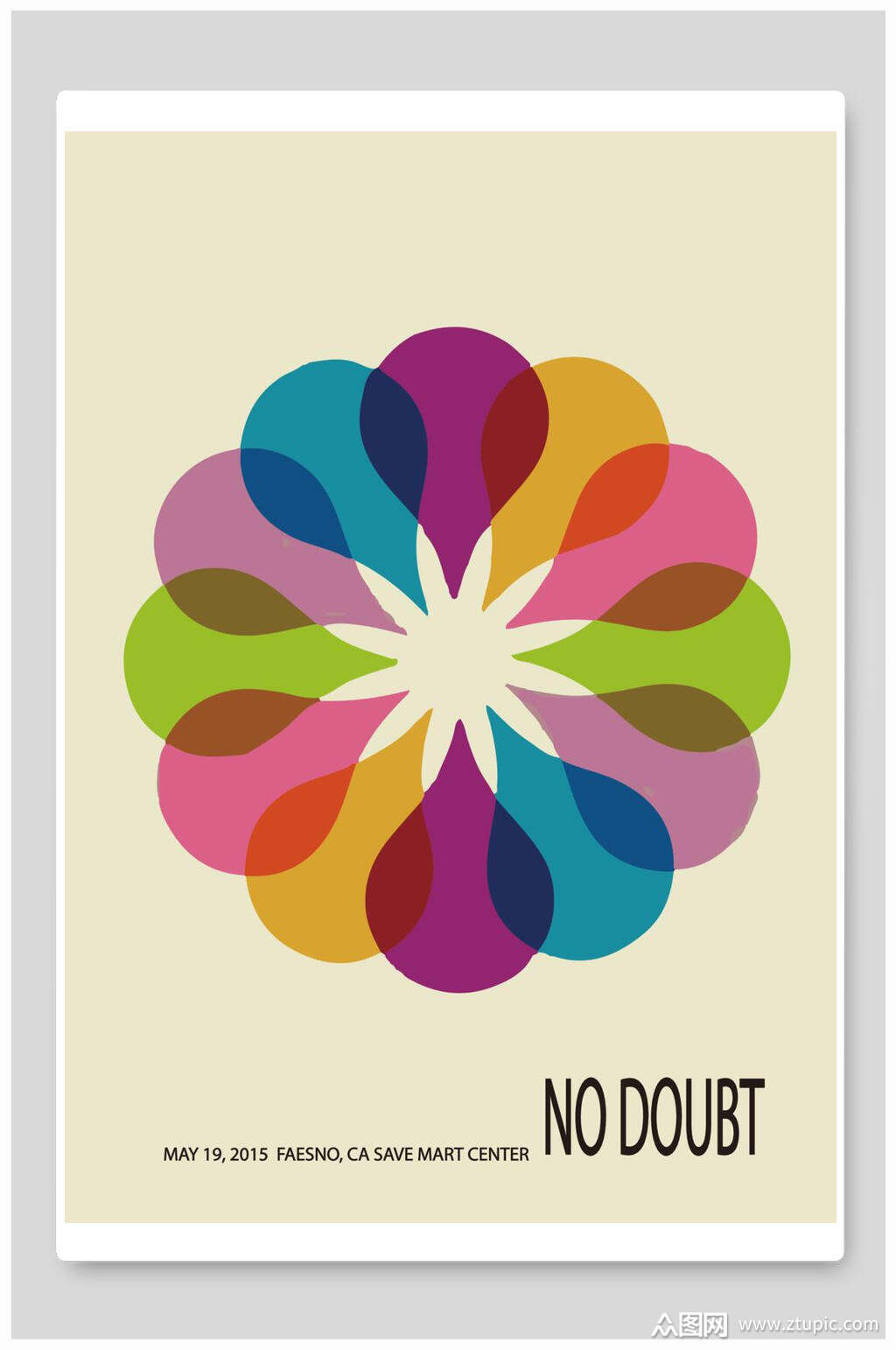 简约花朵色环创意海报