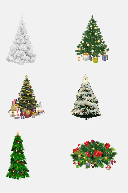 漫画圣诞节圣诞树免抠元素海报
