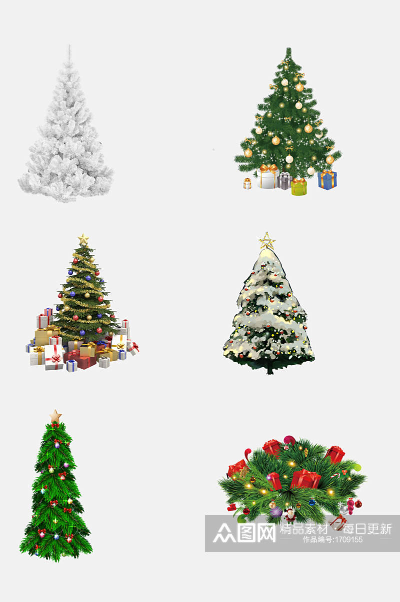 漫画圣诞节圣诞树免抠元素海报素材