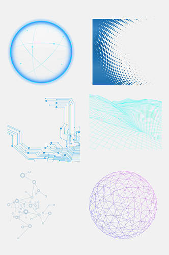 蓝色波点科技底纹免抠元素素材