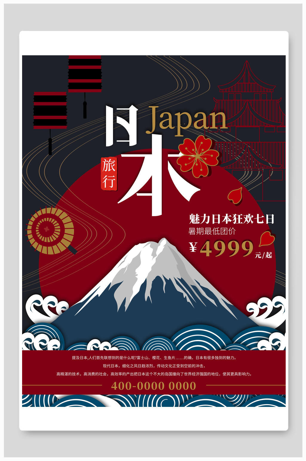 魅力日本旅行旅游海报素材