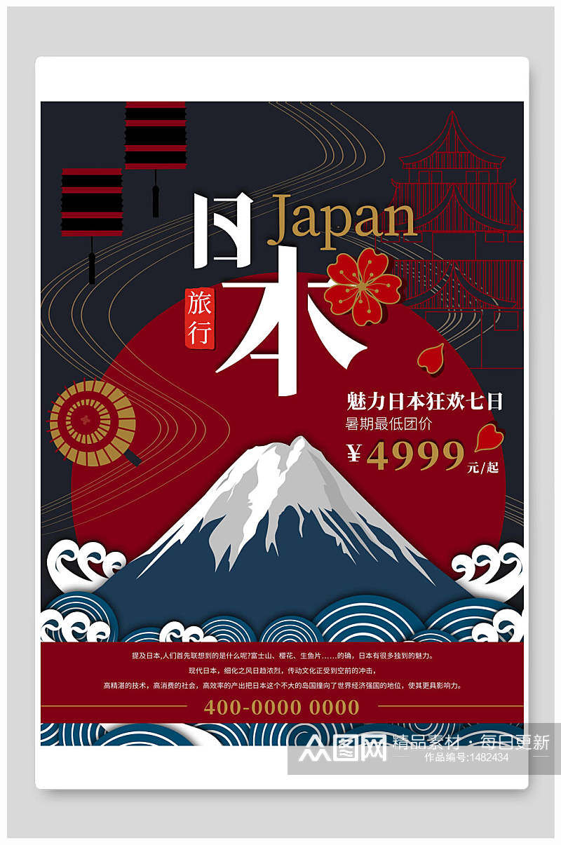 魅力日本旅行旅游海报素材