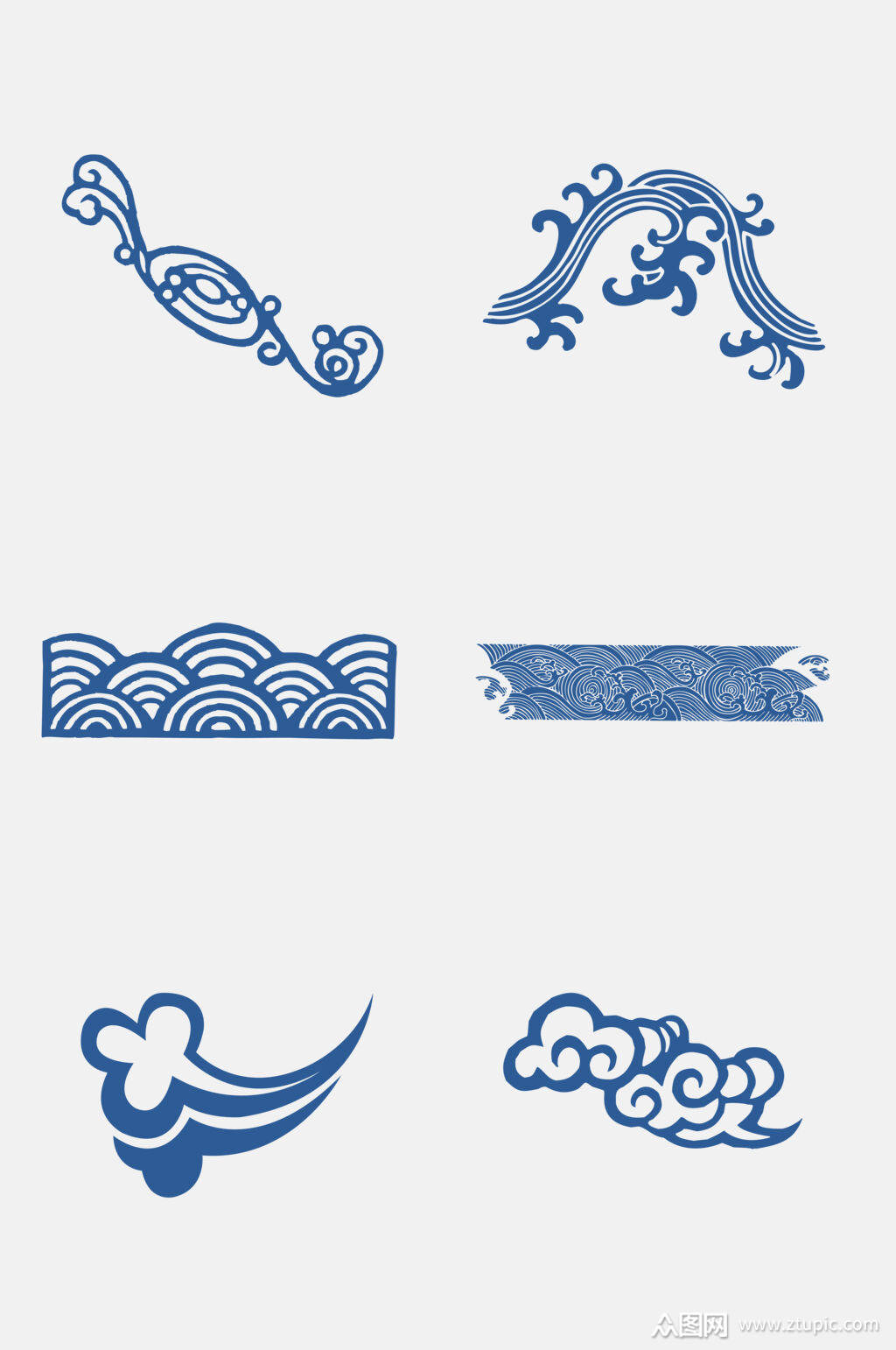 中国传统祥云花纹免抠元素素材