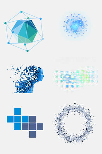 蓝色波点科技底纹免抠元素素材